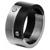 Mendes Heren ring edelstaal Schroef Zwart Zilver-19mm