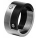Mendes Heren ring edelstaal Schroef Zwart Zilver-19mm