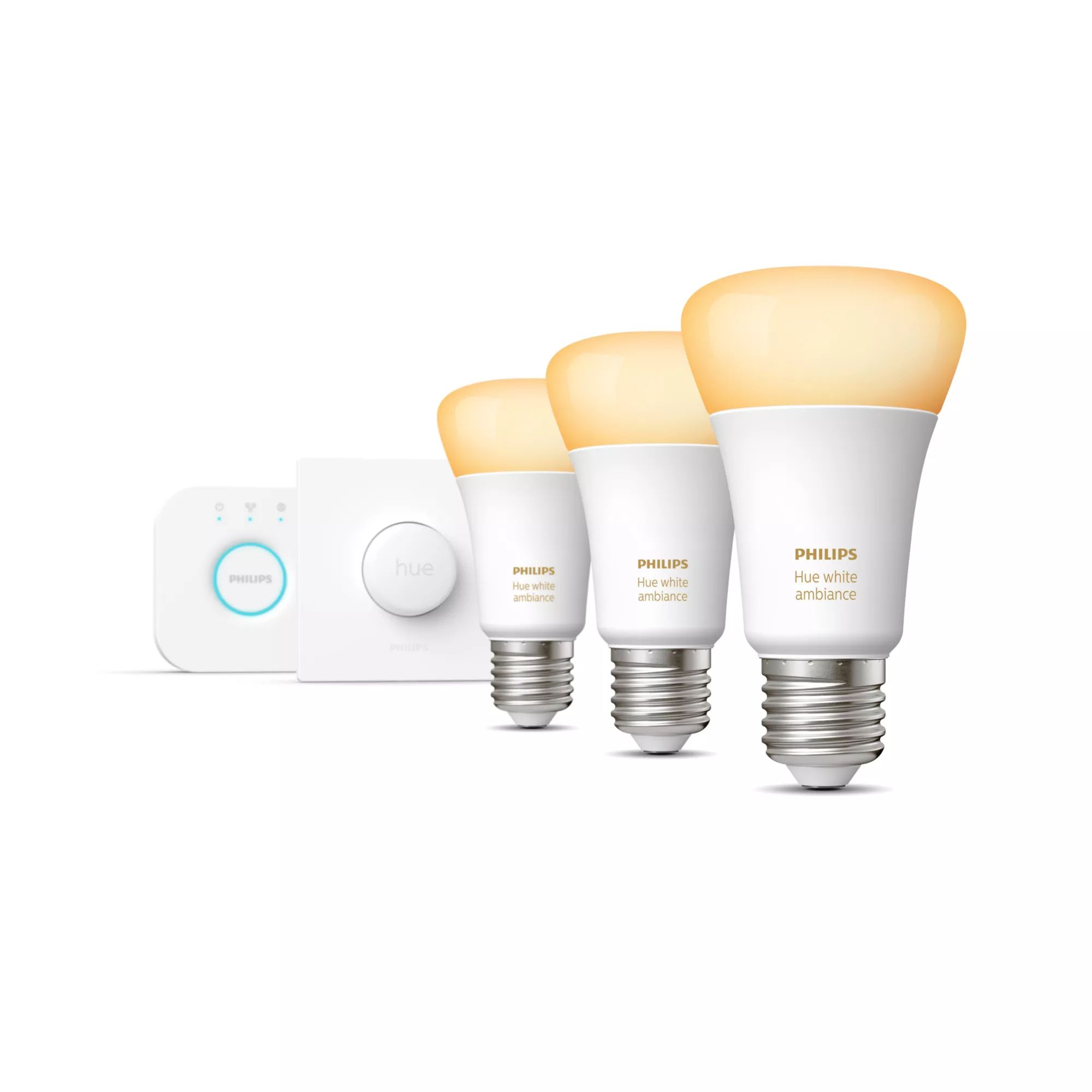 Philips Hue White Ambiance Starterkit: 3 E27 Smart Bulbs + Smart Button