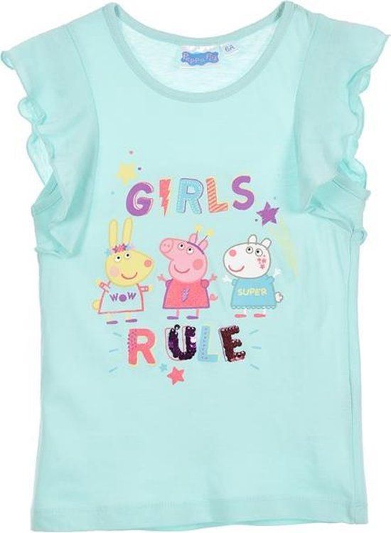 T-shirt Peppa Pig - turquoise - maat 110