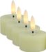 Countryfield LED theelichtjes/waxinelichtjes - 4x st - crème blanc - D4 x H5,2 cm - avec minuterie
