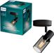 Philips LED Philips Palms Spot - Wandspot - Zwart - Met gerookt glas - Kleine fitting E14