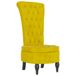 Chaise dossier haut boutons velours jaune