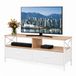Merkloos Tv kast - 120 cm - wit-natuur