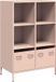 vidaXL Hoge kast - 68x39x103,5 cm - Staal - Roze