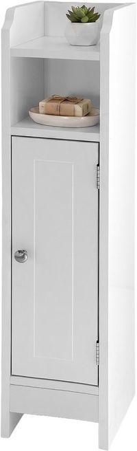 Relaxdays Meuble colonne salle de bain - 80x18x20 cm - blanc