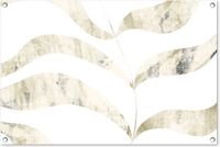 Poster de jardin - Feuilles - Marbre - Design - 90x60 cm - Pour extérieur