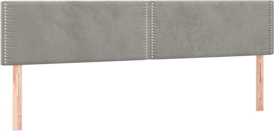 vidaXL Hoofdeind & Voeteind Licht Grijs Fluweel 200x5x78/88 cm