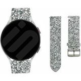 Strap-it Samsung Bracelet cuir pailetté Samsung Galaxy Watch 6 Classic 43mm (argent)