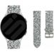Strap-it Samsung Bracelet cuir pailetté Samsung Galaxy Watch 6 Classic 43mm (argent)