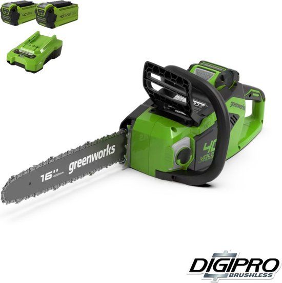 Greenworks 40V Accu Kettingzaag - 40cm - Incl. 2x 2.0Ah Accu & Lader