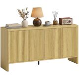 HOMCOM Dressoir - MDF - 147 x 40 x 77 cm - Eikenhout
