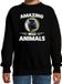 Bellatio Decorations Amazing Wild Animals Sweater panter - zwart - kinderen - 134/146
