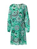Comma - Dames jurk - Lange mouw - V-hals - Dierenprint - Smaragd - Maat 40