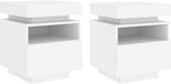 vidaXL Nachtkastjes met LED-verlichting 2 st 40x39x48,5 cm wit