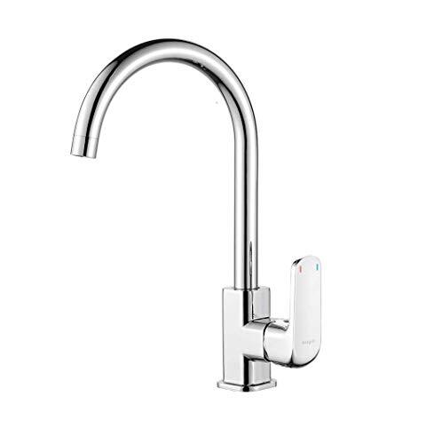 Ibergrif M14020 Kitchen Faucet with comfort pipe, Mixer MonoMando for sink, Chrome, Silver