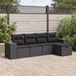 Maison Exclusive - Ensemble de meubles de jardin 5 pièces avec canapé et coussins, noir, en polyrotin