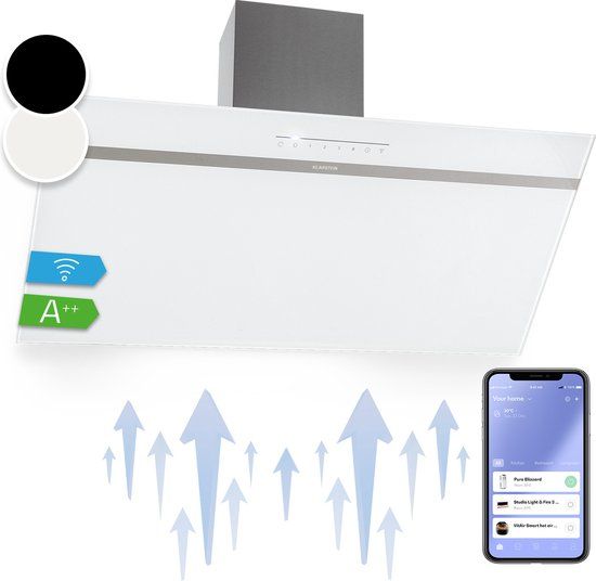 Klarstein Ava 90 afzuigkap 90 cm wandkap wifi A++ 515 m³/h touch
