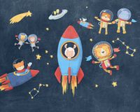 Komar Fotobehang - Friends in Space 350x280cm - Vliesbehang
