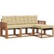 Ensemble de canapés d'extérieur 4 pcs salon de jardin naturel et beige