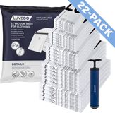 Luvego Vacuumzakken Kleding & Dekbedden - 23 Stuks / 5 Maten - Reiszakken Vacuum Opbergzakken Incl. Handpomp