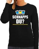Bellatio Decorations Schnapps Apres ski trui Schnapps du zwart dames - Wintersport sweater - Foute apres ski outfit/ kleding/ verkleedkleding XXL