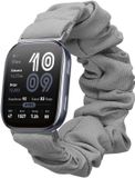 kwmobile elastisch bandje voor smartwatch - geschikt voor Amazfit Bip 6 - Horlogebandje van katoen - In grijs