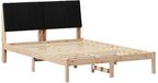 vidaXL Bedframe met hoofdeinde Bruin 135 x 190 cm Massief grenenhout