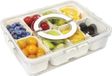 Benza Ibenzoa® Melamine serveerschaal, 35x25x15 cm, met afsluitbaar deksel, verstelbare handgrepen, kras- en vlekbestendig