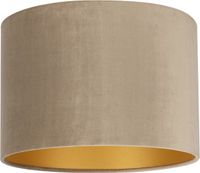 Uniqq Lampenkap velours taupe Ø 35 cm - 20 cm hoog