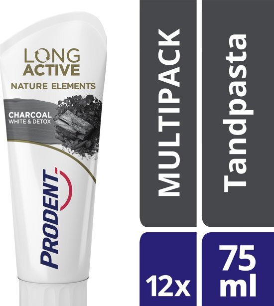 Prodent Tandpasta Long Activeâ„¢ Nature Elements Charcoal White & Detox 12x75ml