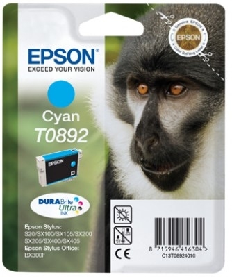 Epson Monkey inktpatroon Cyan T0892 DURABrite Ultra Ink single pack / cyaan