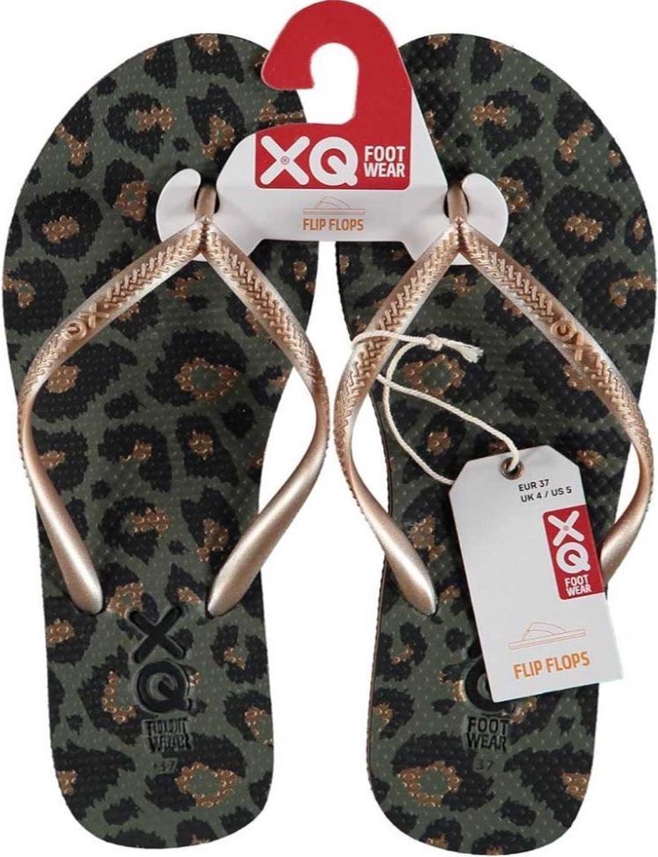 XQ Footwear teenslippers dames polyester legergroen