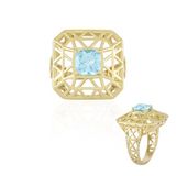 Cavill - Zilveren ring met vergulde 925 sterling - 1,71 ct hemelblauwe topaas