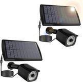 Merkloos / Sans marque Solar Sensor Lampen - Buitenverlichting Bewegingsmelder - Veiligheid Buiten - 11 LED's Waterdicht - 2 stuks - Zwart