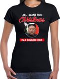 Bellatio Decorations Kim Jong-un All I want for Christmas fout Kerst shirt - zwart - dames - Kerst t-shirt / Kerst outfit XXL