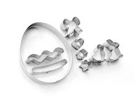 Ibili Oeuf de pâques uitsteekvormen set paaseieren, 9-delig, roestvrij staal, zilver, 12 x 10 x 10 cm