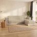 Italian Bed Linen Pinsonic Trendy bankovertrek, gewatteerd, met schiereiland, omkeerbaar, crème, 190 cm
