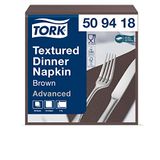 Tork Textured Dinnerservet Bruin, 1/4-vouw 2-laags, 38 x 39 cm, 18 x 50 servetten, 509418