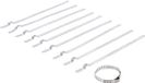 BGS Asshoezenklemmen-set Roestvrij staal 7 mm 20 - 50 mm 10-delig - 70327
