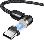 Maclean Magnetische USB C-kabel - 1 m gehoekte Energy MCE474 in zwart