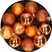 Krist+ kleine kerstballen - 12x - oranje - kunststof - 4 cm - mat/glans/glitter