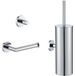 Plieger Vigo Toiletset Accessoires – Wc borstel – Wc Rolhouder – Handdoekhaakje - 10 jaar garantie – Chroom