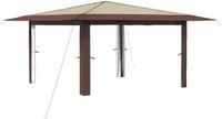 vidaXL Gazebo zonder zijwand 4 x 4 m Crème en bruin