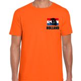 Bellatio Decorations Oranje Heren T-shirt met Brullende Leeuw Embleem