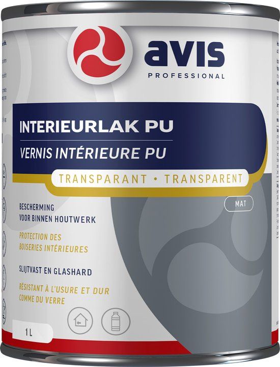 Avis Polyurethane Mat Blanke Lak - 1 l - Zijdeglans - Transparant