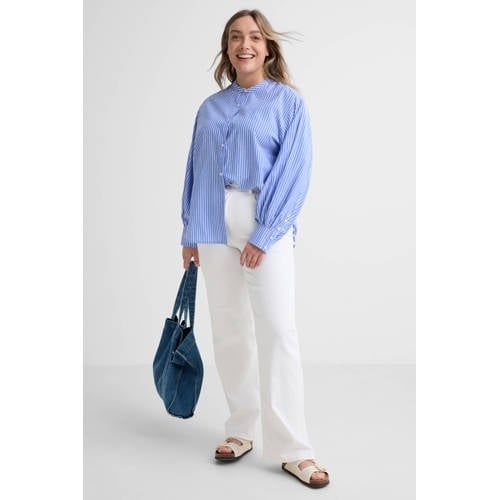 GREAT LOOKS blouse met strepenprint blauw/wit