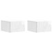 vidaXL Table de chevet murale Blanc brillant