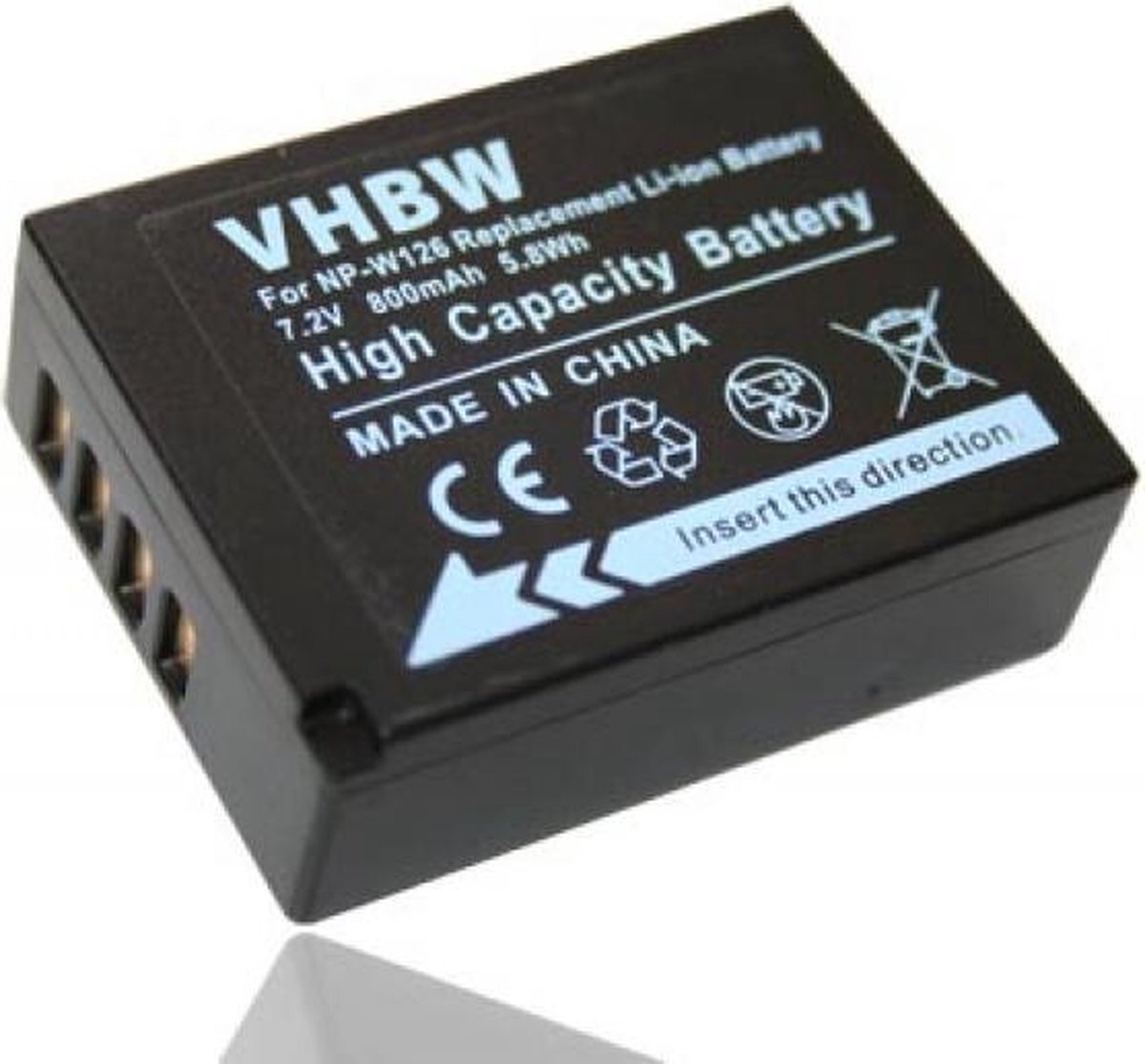 VHBW Camera accu compatibel met Fujifilm NP-W126 en NP-W126S / 800 mAh