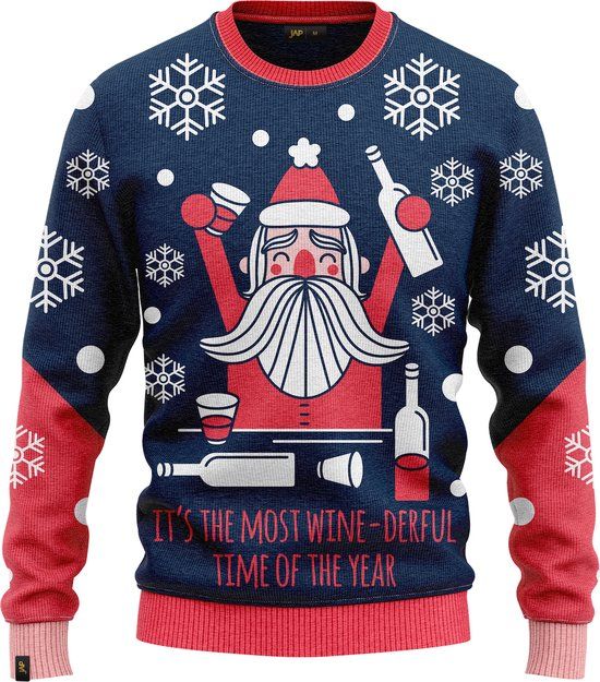JAP Christmas Foute Kersttrui (maat M) - Wine-derfull - Unisex